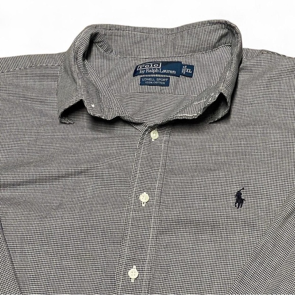 Polo Ralph Lauren Lowell Sport Black & White Cotton Gingham Button Down Sz XL - Picture 4 of 8